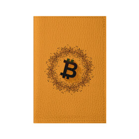 Обложка для паспорта матовая кожа с принтом BTC в Новосибирске, натуральная матовая кожа | размер 19,3 х 13,7 см; прозрачные пластиковые крепления | Тематика изображения на принте: bitcoin | btc | crypto | биткоин | валюта | деньги | криптовалюта | цифровое золото
