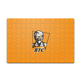 Пазл магнитный 126 элементов с принтом BITCOIN в стиле KFC в Новосибирске, полимерный материал с магнитным слоем | 126 деталей, размер изделия —  180*270 мм | Тематика изображения на принте: bitcoin | btc | crypto | kfc | биткоин | валюта | деньги | криптовалюта | цифровое золото