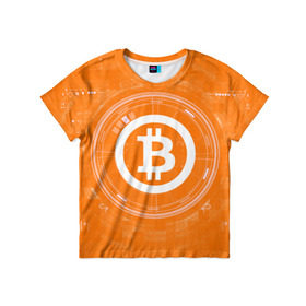 Детская футболка 3D с принтом BITCOIN в Новосибирске, 100% гипоаллергенный полиэфир | прямой крой, круглый вырез горловины, длина до линии бедер, чуть спущенное плечо, ткань немного тянется | bitcoin | btc | coin | crypto | ethereum | money | orange | биткоин | валюта | деньги | известные | криптовалюта | логотип | монета | надписи.cash | оранжевый | цвет | цифровое золото | эфир