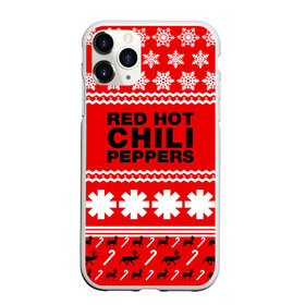 Чехол для iPhone 11 Pro матовый с принтом Праздничный RHCP в Новосибирске, Силикон |  | red hot chili peppers | rhcp | альтернативный | группа | джош клингхоффер | знак | красные острые перцы чили | красный | метал | надпись | новогодний | новый год | праздник | ред хот ч | рождество | рок | рхчп | рэп