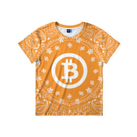 Детская футболка 3D с принтом BITCOIN в Новосибирске, 100% гипоаллергенный полиэфир | прямой крой, круглый вырез горловины, длина до линии бедер, чуть спущенное плечо, ткань немного тянется | Тематика изображения на принте: bitcoin | btc | coin | crypto | ethereum | money | orange | биткоин | валюта | деньги | известные | криптовалюта | логотип | монета | надписи.cash | оранжевый | цвет | цифровое золото | эфир