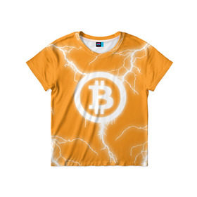Детская футболка 3D с принтом BITCOIN в Новосибирске, 100% гипоаллергенный полиэфир | прямой крой, круглый вырез горловины, длина до линии бедер, чуть спущенное плечо, ткань немного тянется | bitcoin | btc | coin | crypto | ethereum | money | orange | биткоин | валюта | деньги | известные | криптовалюта | логотип | монета | надписи.cash | оранжевый | цвет | цифровое золото | эфир
