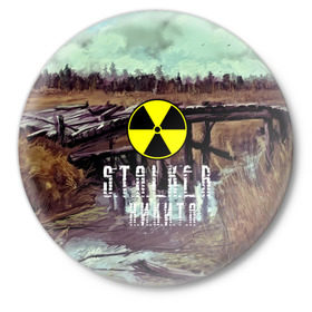 Значок с принтом S.T.A.L.K.E.R НИКИТА в Новосибирске,  металл | круглая форма, металлическая застежка в виде булавки | Тематика изображения на принте: s.t.a.l.k.e.r. | stalker | никита | припять | сталкер | чернобыль