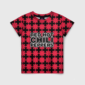 Детская футболка 3D с принтом Red Hot Chili Peppers в Новосибирске, 100% гипоаллергенный полиэфир | прямой крой, круглый вырез горловины, длина до линии бедер, чуть спущенное плечо, ткань немного тянется | 