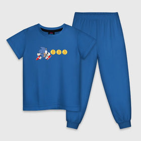 Детская пижама хлопок с принтом Соник в Новосибирске, 100% хлопок |  брюки и футболка прямого кроя, без карманов, на брюках мягкая резинка на поясе и по низу штанин
 | bitcoin | sonic | биткоин | деньги | соник