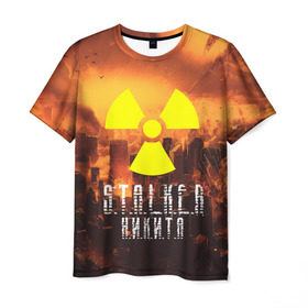 Мужская футболка 3D с принтом S.T.A.L.K.E.R Никита в Новосибирске, 100% полиэфир | прямой крой, круглый вырез горловины, длина до линии бедер | s.t.a.l.k.e.r. | stalker | никита | припять | сталкер | чернобыль