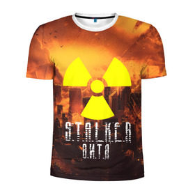 Мужская футболка 3D спортивная с принтом S.T.A.L.K.E.R Витя в Новосибирске, 100% полиэстер с улучшенными характеристиками | приталенный силуэт, круглая горловина, широкие плечи, сужается к линии бедра | виктор | радиация | сталкер