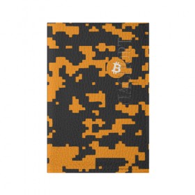 Обложка для паспорта матовая кожа с принтом BITCOIN в Новосибирске, натуральная матовая кожа | размер 19,3 х 13,7 см; прозрачные пластиковые крепления | Тематика изображения на принте: bitcoin | btc | crypto | биткоин | валюта | деньги | криптовалюта | цифровое золото