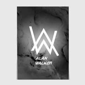 Постер с принтом ALAN WALKER в Новосибирске, 100% бумага
 | бумага, плотность 150 мг. Матовая, но за счет высокого коэффициента гладкости имеет небольшой блеск и дает на свету блики, но в отличии от глянцевой бумаги не покрыта лаком | alan walker | club | music | абстракция | клубная музыка | космос | краски | музыка