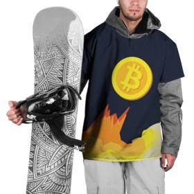 Накидка на куртку 3D с принтом BITCOIN UP в Новосибирске, 100% полиэстер |  | bitcoin | btc | crypto | биткоин | валюта | деньги | криптовалюта | майнер | майнинг | цифровое золото