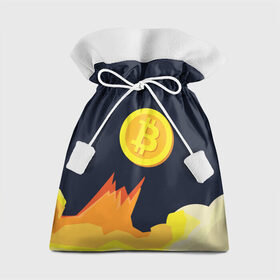Подарочный 3D мешок с принтом BITCOIN UP в Новосибирске, 100% полиэстер | Размер: 29*39 см | bitcoin | btc | crypto | биткоин | валюта | деньги | криптовалюта | майнер | майнинг | цифровое золото