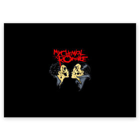 Поздравительная открытка с принтом My Chemical Romance в Новосибирске, 100% бумага | плотность бумаги 280 г/м2, матовая, на обратной стороне линовка и место для марки
 | Тематика изображения на принте: gerard way | mcr | my chemical romance | rock | альтернативный | группа | джерард уэй | май кемикал романс | мкр | мой химический роман | мхр | мцр | панк | поп | поппанк | рокер | рэй торо
