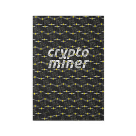 Обложка для паспорта матовая кожа с принтом CRYPTO MINER в Новосибирске, натуральная матовая кожа | размер 19,3 х 13,7 см; прозрачные пластиковые крепления | Тематика изображения на принте: bitcoin | btc | crypto | miner | mining | биткоин | валюта | деньги | криптовалюта | майнинг | цифровое золото