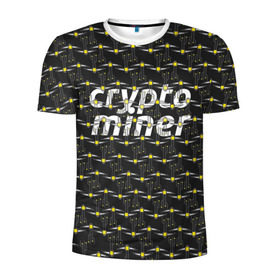 Мужская футболка 3D спортивная с принтом CRYPTO MINER в Новосибирске, 100% полиэстер с улучшенными характеристиками | приталенный силуэт, круглая горловина, широкие плечи, сужается к линии бедра | bitcoin | btc | crypto | miner | mining | биткоин | валюта | деньги | криптовалюта | майнинг | цифровое золото