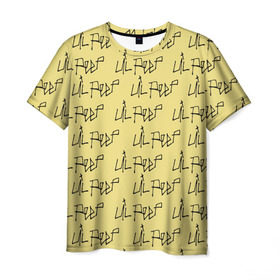 Мужская футболка 3D с принтом LiL PEEP Pattern в Новосибирске, 100% полиэфир | прямой крой, круглый вырез горловины, длина до линии бедер | band | cry baby | emo | lil peep | music | musician | rap | swag | логотип | музыка | музыкант | нытик. | рэп | сваг | эмо