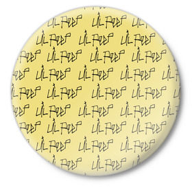 Значок с принтом LiL PEEP Pattern в Новосибирске,  металл | круглая форма, металлическая застежка в виде булавки | Тематика изображения на принте: band | cry baby | emo | lil peep | music | musician | rap | swag | логотип | музыка | музыкант | нытик. | рэп | сваг | эмо