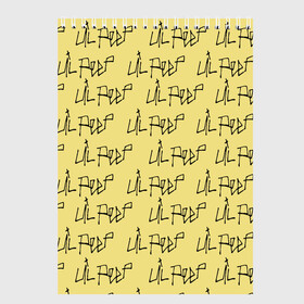 Скетчбук с принтом LiL PEEP Pattern в Новосибирске, 100% бумага
 | 48 листов, плотность листов — 100 г/м2, плотность картонной обложки — 250 г/м2. Листы скреплены сверху удобной пружинной спиралью | band | cry baby | emo | lil peep | music | musician | rap | swag | логотип | музыка | музыкант | нытик. | рэп | сваг | эмо