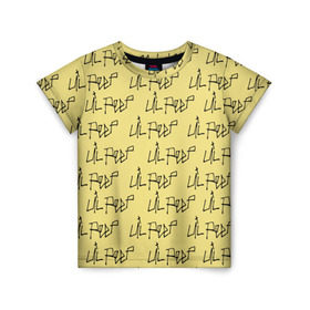 Детская футболка 3D с принтом LiL PEEP Pattern в Новосибирске, 100% гипоаллергенный полиэфир | прямой крой, круглый вырез горловины, длина до линии бедер, чуть спущенное плечо, ткань немного тянется | Тематика изображения на принте: band | cry baby | emo | lil peep | music | musician | rap | swag | логотип | музыка | музыкант | нытик. | рэп | сваг | эмо
