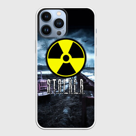 Чехол для iPhone 13 Pro Max с принтом S.T.A.L.K.E.R. в Новосибирске,  |  | Тематика изображения на принте: stalker | буквы | волки | грузовик | зил | знак | игра | ммо | мрак | мрачный | надпись | опасность | припять | птицы | радиация | рпг | сталкер | фон | чернобыль | шутер