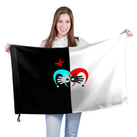 Флаг 3D с принтом Алиса в Новосибирске, 100% полиэстер | плотность ткани — 95 г/м2, размер — 67 х 109 см. Принт наносится с одной стороны | бэнд | метал | панк | постпанк | рок группа | ссср | хард | хеви
