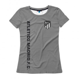 Женская футболка 3D с принтом Atletico Madrid 2018 Vintage в Новосибирске, 100% полиэфир ( синтетическое хлопкоподобное полотно) | прямой крой, круглый вырез горловины, длина до линии бедер | 