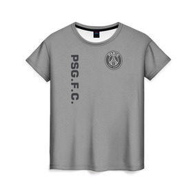 Женская футболка 3D с принтом PSG 2018 Vintage в Новосибирске, 100% полиэфир ( синтетическое хлопкоподобное полотно) | прямой крой, круглый вырез горловины, длина до линии бедер | 
