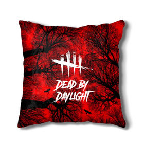 Подушка 3D с принтом Dead by Daylight в Новосибирске, наволочка – 100% полиэстер, наполнитель – холлофайбер (легкий наполнитель, не вызывает аллергию). | состоит из подушки и наволочки. Наволочка на молнии, легко снимается для стирки | Тематика изображения на принте: maniacs | выживалка | жертвы | мертвые днем | ужас | хоррор