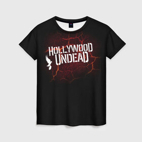Женская футболка 3D с принтом Hollywood Undead в Новосибирске, 100% полиэфир ( синтетическое хлопкоподобное полотно) | прямой крой, круглый вырез горловины, длина до линии бедер | j dog | голивудская нежить | голливудская нежить | джейдог | маски | нежить | рэпкор