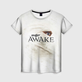Женская футболка 3D с принтом Awake в Новосибирске, 100% полиэфир ( синтетическое хлопкоподобное полотно) | прямой крой, круглый вырез горловины, длина до линии бедер | awake | monster | skillet | джон купер | кори купер | рок