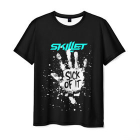 Мужская футболка 3D с принтом Sick of it в Новосибирске, 100% полиэфир | прямой крой, круглый вырез горловины, длина до линии бедер | awake | monster | skillet | джон купер | кори купер | рок