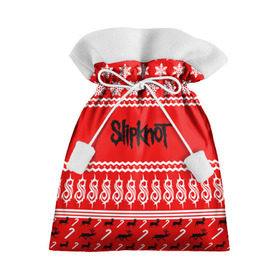 Подарочный 3D мешок с принтом Праздничный Slipknot в Новосибирске, 100% полиэстер | Размер: 29*39 см | slipknot | альтернативный | грув | кори тейлор | красный | крис фен | метал | новогодний | новый год | ню | рождество | рок | слайпкнот | слипкнот | слипнот | снежинки