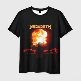 Мужская футболка 3D с принтом Megadeth в Новосибирске, 100% полиэфир | прямой крой, круглый вырез горловины, длина до линии бедер | megadet | megadeth | группа | дирк вербурен | дэвид эллефсон | дэйв мастейн | кико лоурейро | мегадет | мегадетх | метал | рок | трэш | трэшметал | тяжелый | хард | хардрок | хеви | хевиметал