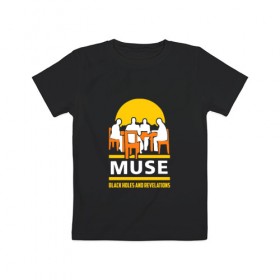 Детская футболка хлопок с принтом Muse в Новосибирске, 100% хлопок | круглый вырез горловины, полуприлегающий силуэт, длина до линии бедер | Тематика изображения на принте: 