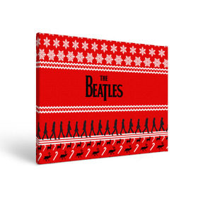 Холст прямоугольный с принтом Праздничный The Beatles в Новосибирске, 100% ПВХ |  | beatles | the beatles | бител | битлз | битлс | битлы | группа | джон леннон | джордж харрисон | жуки | знак | красный | ливерпульская четвёрка | мерсибит | надпись | новогодний | новый год | пол маккартни | поп