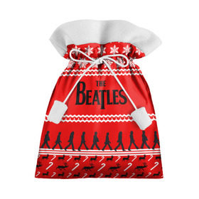 Подарочный 3D мешок с принтом Праздничный The Beatles в Новосибирске, 100% полиэстер | Размер: 29*39 см | Тематика изображения на принте: beatles | the beatles | бител | битлз | битлс | битлы | группа | джон леннон | джордж харрисон | жуки | знак | красный | ливерпульская четвёрка | мерсибит | надпись | новогодний | новый год | пол маккартни | поп