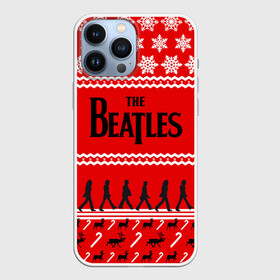 Чехол для iPhone 13 Pro Max с принтом Праздничный The Beatles в Новосибирске,  |  | beatles | the beatles | бител | битлз | битлс | битлы | группа | джон леннон | джордж харрисон | жуки | знак | красный | ливерпульская четвёрка | мерсибит | надпись | новогодний | новый год | пол маккартни | поп