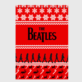 Скетчбук с принтом Праздничный The Beatles в Новосибирске, 100% бумага
 | 48 листов, плотность листов — 100 г/м2, плотность картонной обложки — 250 г/м2. Листы скреплены сверху удобной пружинной спиралью | Тематика изображения на принте: beatles | the beatles | бител | битлз | битлс | битлы | группа | джон леннон | джордж харрисон | жуки | знак | красный | ливерпульская четвёрка | мерсибит | надпись | новогодний | новый год | пол маккартни | поп