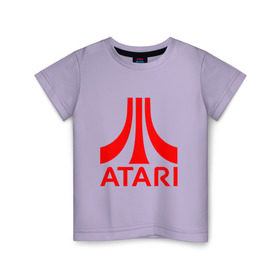 Детская футболка хлопок с принтом Atari в Новосибирске, 100% хлопок | круглый вырез горловины, полуприлегающий силуэт, длина до линии бедер | 90 е | atari | console | dendy | game 80 e | game. 90 e. avgn | nintendo | pixel | retro | retro game | sega | атари | денди | игры | нинтендо | сега