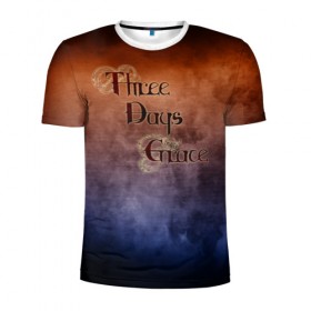 Мужская футболка 3D спортивная с принтом Three Days Grace в Новосибирске, 100% полиэстер с улучшенными характеристиками | приталенный силуэт, круглая горловина, широкие плечи, сужается к линии бедра | band | metal | music | rock | атрибутика | группа | метал | музыка | рок