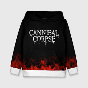Детская толстовка 3D с принтом Cannibal Corpse в Новосибирске, 100% полиэстер | двухслойный капюшон со шнурком для регулировки, мягкие манжеты на рукавах и по низу толстовки, спереди карман-кенгуру с мягким внутренним слоем | Тематика изображения на принте: band | cannibal corpse | metal | music | rock | атрибутика | группа | метал | музыка | рок