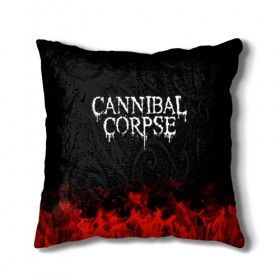 Подушка 3D с принтом Cannibal Corpse в Новосибирске, наволочка – 100% полиэстер, наполнитель – холлофайбер (легкий наполнитель, не вызывает аллергию). | состоит из подушки и наволочки. Наволочка на молнии, легко снимается для стирки | band | cannibal corpse | metal | music | rock | атрибутика | группа | метал | музыка | рок