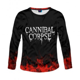 Женский лонгслив 3D с принтом Cannibal Corpse в Новосибирске, 100% полиэстер | длинные рукава, круглый вырез горловины, полуприлегающий силуэт | band | cannibal corpse | metal | music | rock | атрибутика | группа | метал | музыка | рок