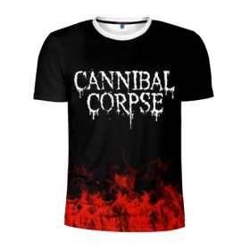 Мужская футболка 3D спортивная с принтом Cannibal Corpse в Новосибирске, 100% полиэстер с улучшенными характеристиками | приталенный силуэт, круглая горловина, широкие плечи, сужается к линии бедра | band | cannibal corpse | metal | music | rock | атрибутика | группа | метал | музыка | рок