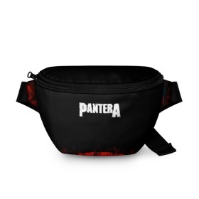 Поясная сумка 3D с принтом Pantera в Новосибирске, 100% полиэстер | плотная ткань, ремень с регулируемой длиной, внутри несколько карманов для мелочей, основное отделение и карман с обратной стороны сумки застегиваются на молнию | band | metal | music | pantera | rock | атрибутика | группа | метал | музыка | рок