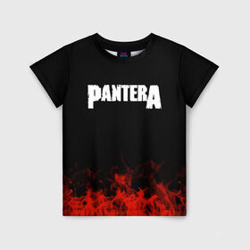 Детская футболка 3D с принтом Pantera в Новосибирске, 100% гипоаллергенный полиэфир | прямой крой, круглый вырез горловины, длина до линии бедер, чуть спущенное плечо, ткань немного тянется | band | metal | music | pantera | rock | атрибутика | группа | метал | музыка | рок