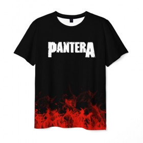 Мужская футболка 3D с принтом Pantera в Новосибирске, 100% полиэфир | прямой крой, круглый вырез горловины, длина до линии бедер | band | metal | music | pantera | rock | атрибутика | группа | метал | музыка | рок