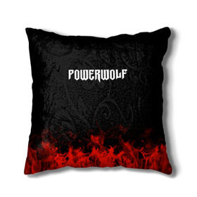 Подушка 3D с принтом Powerwolf в Новосибирске, наволочка – 100% полиэстер, наполнитель – холлофайбер (легкий наполнитель, не вызывает аллергию). | состоит из подушки и наволочки. Наволочка на молнии, легко снимается для стирки | band | metal | music | powerwolf | rock | атрибутика | группа | метал | музыка | рок
