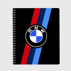 Тетрадь с принтом BMW 2021 M SPORT БМВ М СПОРТ в Новосибирске, 100% бумага | 48 листов, плотность листов — 60 г/м2, плотность картонной обложки — 250 г/м2. Листы скреплены сбоку удобной пружинной спиралью. Уголки страниц и обложки скругленные. Цвет линий — светло-серый
 | Тематика изображения на принте: bmw | bmw motorsport | bmw performance | carbon | m | motorsport | performance | sport | бмв | карбон | моторспорт | спорт
