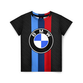 Детская футболка 3D с принтом BMW Motorsport Carbon в Новосибирске, 100% гипоаллергенный полиэфир | прямой крой, круглый вырез горловины, длина до линии бедер, чуть спущенное плечо, ткань немного тянется | bmw | bmw motorsport | bmw performance | carbon | m | motorsport | performance | sport | бмв | карбон | моторспорт | спорт