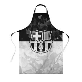 Фартук 3D с принтом FC Barca Black Collection в Новосибирске, 100% полиэстер | общий размер — 65 х 85 см, ширина нагрудника — 26 см, горловина — 53 см, длина завязок — 54 см, общий обхват в поясе — 173 см. Принт на завязках и на горловине наносится с двух сторон, на основной части фартука — только с внешней стороны | fc barcelona | fcb | барселона | спорт | спортивные | футбол | футбольный клуб